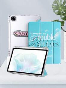 THE POWERPUFF GIRLS X SHEIN 透明亚克力三折双面印刷气泡字母图案彩绘保护套，兼容 iPad Mini 6/ Mini 7/Air/Air 2/9.7/10.5/10.2/Air 4/Air 5/10.9/Pro 11/10/2024 Air 11 (M2)/Pro 11 (M4) 2024/Air 11 英寸 (M3) 2025/ (A16) 11 英寸第 11 代 2025 款。高透明度保护套，产品不含触控笔。部分型号在框架内设有内置触控笔插槽。 - 彩色 - 查看 5