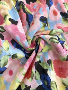 Franclia Chân váy xếp ly chữ A in họa tiết hoa dành cho nữ, kiểu dáng thời trang thường ngày phù hợp cho kỳ nghỉ biển, tôn dáng cho mùa xuân và hè. - Nhiều màu - Xem 6