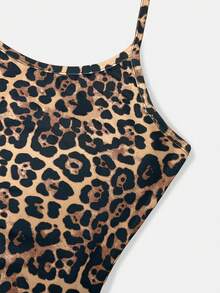 Sweetra 女士豹纹吊带系带休闲简约日常运动连衣裙 - 彩色 - 查看 8