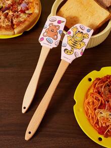 GARFIELD | SHEIN Bộ 1/2 dụng cụ cạo bánh bằng silicon hình , thìa vét kem, xẻng làm bánh, ý tưởng quà tặng. - Nhiều màu - Xem 2