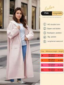 SHEIN 时尚多功能雨衣 长款全身防雨雨衣 女士加厚雨衣 防水防风雨披 多功能雨衣 户外活动雨衣 雨衣 骑行旅行登山雨衣 白色雨衣 粉色雨衣 紫色雨具 女士户外服装、办公室、家居、旅行、背部 - 彩色 - 查看 10