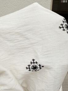 Serisse Bộ áo liền quần cổ yếm in hoa dành cho nữ, quần ống rộng kiểu dáng thường ngày. - Màu be - Xem 7