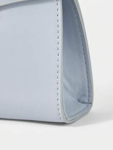 SHECARRY Bolso de mano para damas, elegante y exquisito para vacaciones, trabajo y viajes, de gran capacidad, con correa de hombro ajustable y detalles metálicos - Azul claro - Ver 7