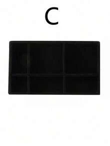 天鹅绒珠宝托盘，大容量珠宝收纳盒，带独立隔层，可堆叠珠宝展示架，可放置耳环、项链、手镯、戒指、发夹、发带等。 - 黑色 - 查看 31