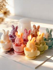 Silicone 3D Tea Cup Rabbit Mold | Suitable For Plaster, Epoxy, Candle, Soap | Ideal For Valentine's Day And Easter Gifts, Party Decoration, Recommended For Manual Lovers - Teacup Rabbit Mold - View 9
