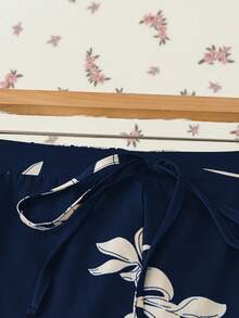 SHEIN LUNE 女士休闲度假风印花裤 - 藏蓝色 - 查看 5