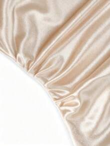 GlowEve Body satinado de color champán con cintura ajustada, top de tirantes finos, escote en V, encaje de contraste, body elegante para uso diario, trayecto, decoración de tirantes de perlas, parches de encaje, body de seda satinada, diseño de cintura ceñida, vestido de fiesta, ropa formal elegante, blusa encantadora y grácil, atuendo de cita para damas, atuendo de fiesta grácil, vestimenta elegante para mujer, atuendo de temporada de graduación - Champán - Ver 5