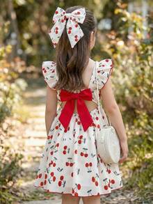Emery Rose Kids Emery Rose Kids 少女休闲可爱迷你爱心、迷你樱桃印花、简约荷叶边下摆连衣裙，适合夏季、休闲假期、海滩周末，可爱夏日穿搭，少女夏季单品，韩版风格，海滩模式开启，夏季外出单品，夏季服装，白色连衣裙，舞会礼服，女士连衣裙，白色连衣裙，粉色连衣裙，毕业礼服，舞会礼服，樱桃连衣裙，可爱樱桃连衣裙，少女连衣裙，樱桃婴儿服装，少女樱桃连衣裙 - 粉色 - 查看 7