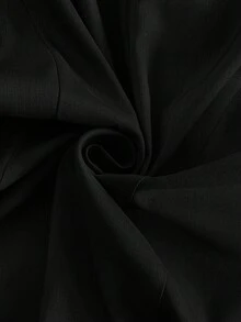 Firerie 女士优雅通勤日常百搭街头时尚新款不对称翻领纽扣腰部无袖西装背心和高腰裤卡其灰色两件套西装，秋冬款 - 黑色 - 查看 8