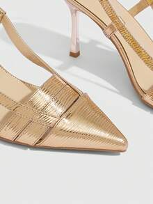 CUCCOO SZL Women's Pointed Toe Buckle Design Fashionable High Heels, Versatile For Daily Wear - Champagne - View 5