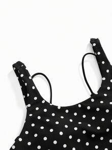 SHEIN 夏季孕妇休闲波点印花哺乳上衣 - 黑與白 - 查看 8