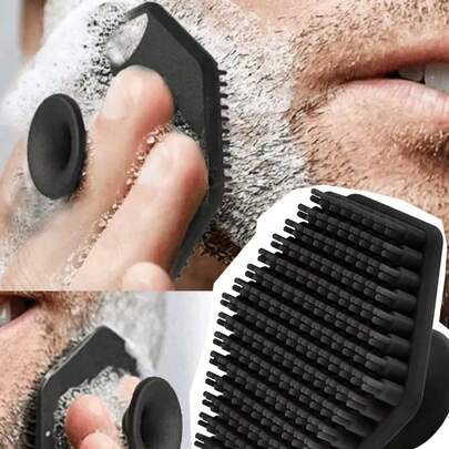 1pc Portable Silicone Facial Cleansing Brush & Exfoliating Brush & Beard Brush & Massage Tool, Soft Hypoallergenic Silicone Deep Cleaning Exfoliating Face & Beard Massage Brush - Gift Set For Men & W, Husband Father Christmas Birthday Grooming Set Skincare Routine Essential