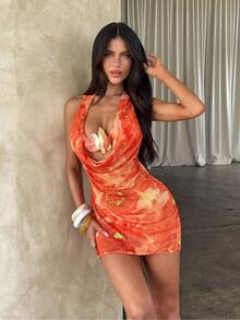 Opulessa Bộ bikini mùa hè in hoa gợi cảm dành cho nữ, kèm áo khoác ngoài. - Nhiều màu - Xem 5