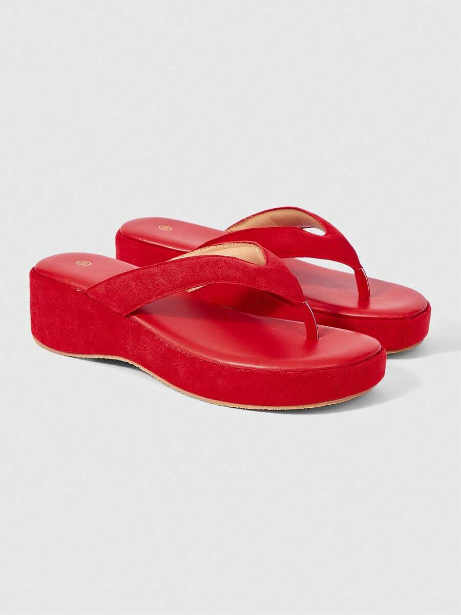 ROMWE Kawaii Women Thick Sole Retro Flip Flop Sandals,Spring Summer Outfits