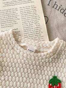 SHEIN Playful Pals 2件套女婴0-3岁春夏休闲日常度假针织柔软面料杏色荷叶袖圆领T恤短裤套装，草莓3D装饰，可爱甜美清新风格，适合日常外出、公园野餐、旅行、摄影等场合。 - 白色 - 查看 8
