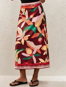 Maija Women's Casual Floral Print A-Line Skirt - Multicolor - View 1
