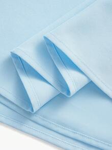 MOTF PREMIUM ELEGANT ROSE BUCKLE DECOR CASUAL SKIRT - Baby Blue - View 6