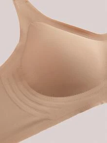 Veilyse 2pcs/Set Bra Olahraga Minimalis Nyaman untuk Wanita, Tanpa Kawat, Warna Polos untuk Musim Panas - MultiWarna - View 3
