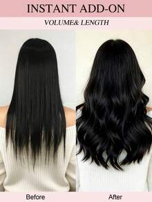 Body Wave Clip In Hair Extensions Human Hair, 8-24 Inch Clip In Extensions For Women, Body Wave Seamless Clip Ins Hair Extensions 4pcs Double Weft #1B Natural Black - Natural Black - View 6