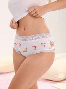 Lace Patchwork Thong Panties - Multicolor - View 4