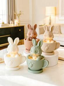 Silicone 3D Tea Cup Rabbit Mold | Suitable For Plaster, Epoxy, Candle, Soap | Ideal For Valentine's Day And Easter Gifts, Party Decoration, Recommended For Manual Lovers - Teacup Rabbit Mold - View 5