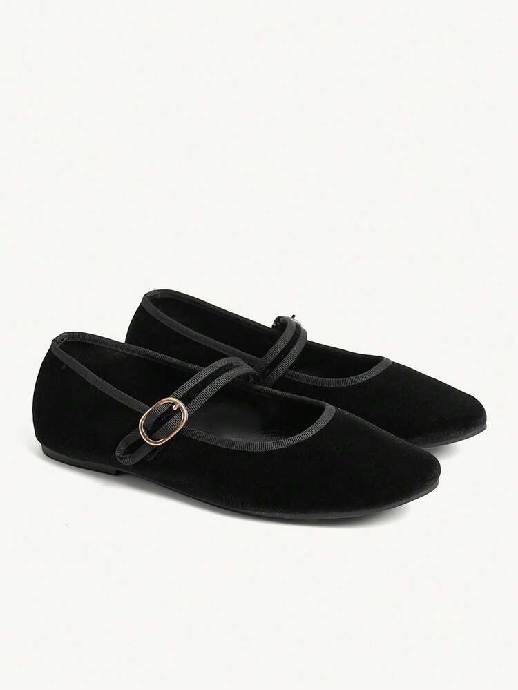 CUCCOO CHICEST Women Shoes Black Velvet With Fashionable And Comfortable Spring And Autumn Flat Shoes