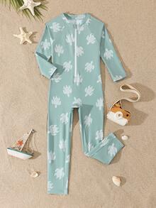Boys Patchwork Print Long Sleeve Sports One-Piece Swimsuit Young Boys Suit Set Young Boys  Young Boys 3 7yrs Beach Kids Swimsuits Long Sleeve Kids Swimming Suit Young Boys Swimwear
Middle East  Long-Sleeved Long Pants Swimsuit   Knit Plain Color Gradient Swimsuit  Front Zipper For Easy On And Off  Sun Protection Surfing  Fashionable Leisurely   Suitable For Vacation   Suitable For Summer - Multicolor - View 3