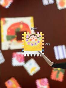 1 pieza Perforadora de palanca, perforadora manual portátil cuadrada para manualidades, adecuada para tarjetas de manualidades, proyectos DIY, regalos, papelería, tarjetas de felicitación y otros proyectos artísticos - Rosa - Ver 3