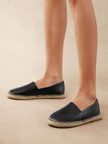 SHUZIA Giày bệt nữ kiểu espadrille thoải mái, bền chắc, thiết yếu với đường may tỉ mỉ. - màu đen - Xem 6