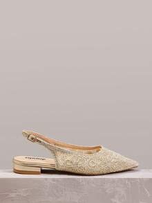 Styleloop 女士搭扣设计休闲平底鞋 - 金色 - 查看 1