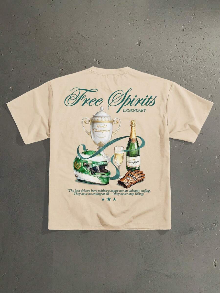 StoneGrade Kaos Lengan Pendek Ukuran Besar Warna Khaki untuk Pria - Khaki - View 1