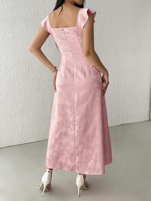 Modelyn Women's Jacquard Lace-Up Fashion Sexy Date Golf Party Summer Dress Pastal - Pink - View 2