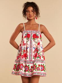Travachic Tropical Print Spaghetti Strap Vacation Dress,Summer Dresses For Women - Multicolor - View 7