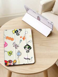 THE POWERPUFF GIRLS X SHEIN 透明亚克力三折双面印花少女图案保护套，兼容 iPad Mini 6/ Mini 7/Air/Air 2/9.7/10.5/10.2/Air 4/Air 5/10.9/Pro 11/10/2024 Air 11 (M2)/Pro 11 (M4) 2024/Air 11 英寸 (M3) 2025/ (A16) 11 英寸第 11 代 2025 款。高透明度保护套，产品不含触控笔。部分型号在框架内设有内置触控笔插槽。 - 彩色 - 查看 5