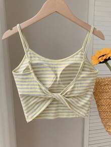 Comfortcana Bộ 2 áo hai dây không đường may, hở lưng, chấm bi và kẻ sọc dành cho nữ, không cần áo ngực, thích hợp mặc hàng ngày, áo mùa hè. - Nhiều màu - Xem 9