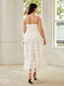 MOTF PREMIUM VESTIDO CAMISERO CON APLICACIONES PARA TALLAS GRANDES - Blanco - Ver 3