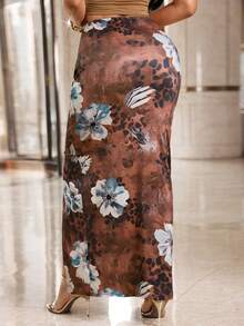 女士时尚动物纹豹纹金属镂空高开衩性感迷人优雅年轻通勤约会浪漫日常假日郊游派对俱乐部音乐节半身裙，春夏款 - 彩色 - 查看 2