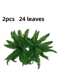 2株仿真波士顿蕨类植物，栩栩如生，大型仿真绿植，抗紫外线，免维护，易于打理，室内外装饰，适用于门廊、露台、阳台、客厅、卧室、办公室、家居装饰、婚礼活动、派对装饰。 - 綠色 - 查看 10