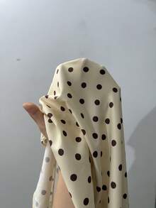 GalTyme Plus Size Women Polka Dot Print Ruched Strapless Casual Dress - Apricot - View 8