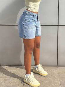 StreetHx Women's Fashionable Casual Versatile Denim Shorts, Summer - Light Wash - View 3
