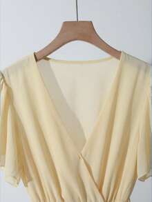 Qadelle New Arrival Spring/Summer Elegant Flowing Chiffon Dress For Women - Apricot - View 3