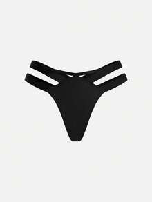 Bella Beso 3pcs/Set Solid Color Hollow Out Detail G-String Underwear - Multicolor - View 3
