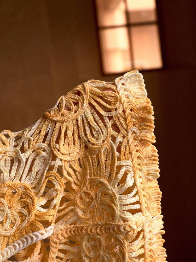 TEXTURED CROCHET TIE DYE COLOR MESH BOHEMIAN VACATION SWIMSUIT COVER UP TANK TOP