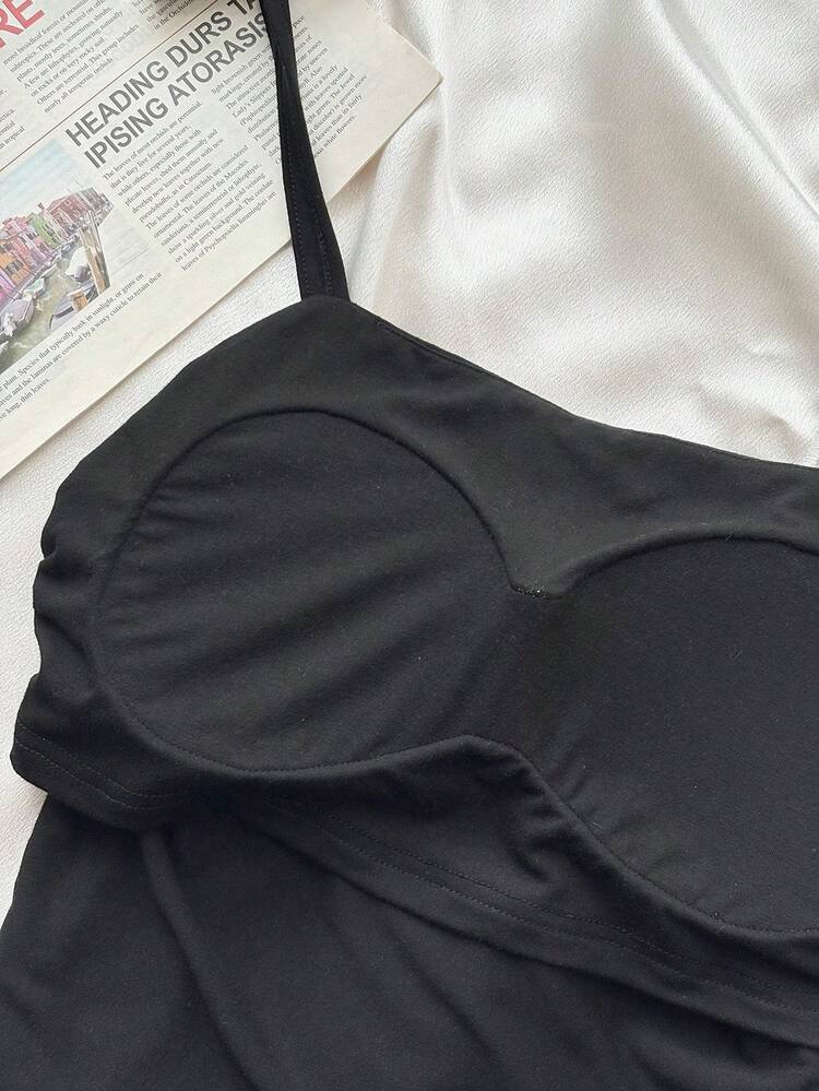 Women's Solid Color Built-In Padded Casual Versatile Daily Wear Camisole Summer