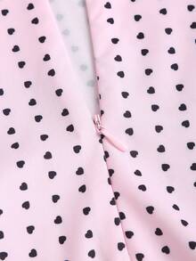 Sweetra 女士粉色波点撞色蕾丝蝴蝶结腰部开衩下摆性感浪漫度假风吊带连衣裙 - 粉色 - 查看 3