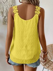 EMERY ROSE Blusa casual versátil de uso diario con estampado jacquard para mujer - Amarillo - Ver 2