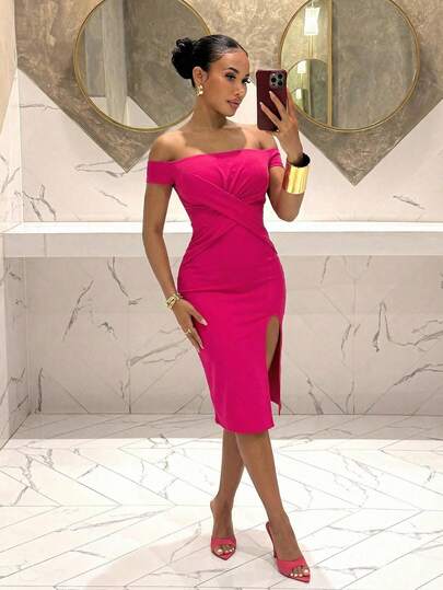 Slaydiva Mùa xuân mới, các lễ hội âm nhạc mùa xuân và mùa hè, Ngày lễ tình nhân, Lễ Phục sinh, Mùa cưới, Mùa lễ hội, Phong cách thường ngày và thanh lịch, Đi làm, Mặc hàng ngày, Trang phục công sở, Kỳ nghỉ, Tiệc tùng, Du thuyền, Tiệc tùng, Cơ bản, Hẹn hò hàng ngày, Một vai, Thiết kế xếp ly phía trước, Váy ôm sát, Xẻ tà cao phía trước, Dài đến giữa và bên hông đùi, Váy màu đỏ hồng, Váy dài ngang gối dành cho nữ -Z