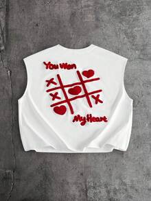 AXEPEAK Men's Round Neck 3D Letter Graphic Casual Versatile Daily Wear Top - White - View 8