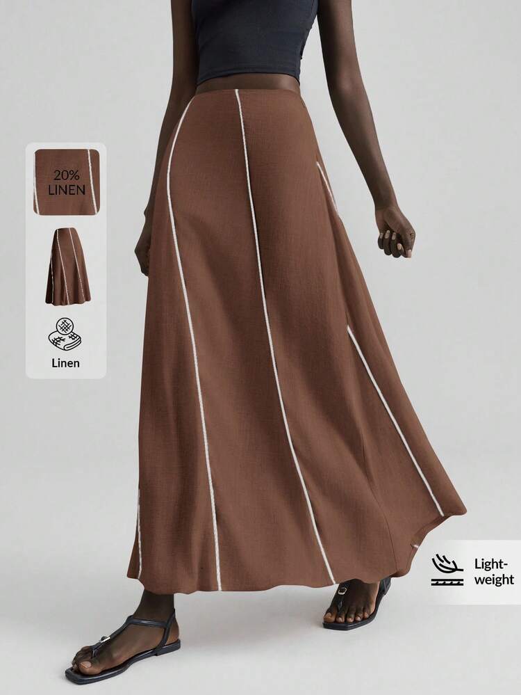 2026SS New Women's Skirt, Suitable For Spring/Summer, Versatile For School, Valentine's Day, Vacation, Wedding Guest, Business Casual, Retro Elegant, All-Match Wardrobe, High-Waisted Design, Long Fashionable Skirt For Independence Day, Beach, Office, Graduation