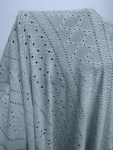 Elenzga Novo Vestido Mini Justo com Amarração na Frente, Estampa Jacquard de Tricô Creme, Sexy para Verão - Azul bebê - Visão 6
